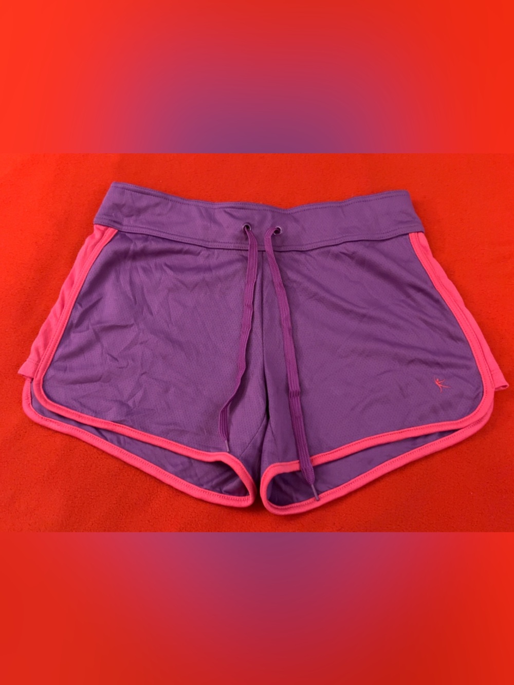 Danskin Now Purple Athletic Shorts with Pink Trim